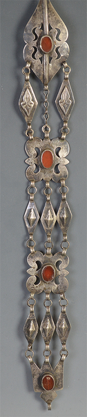 Silver & Carnelian Turkman Headpiece - Tekaki3 - beadstore.com
