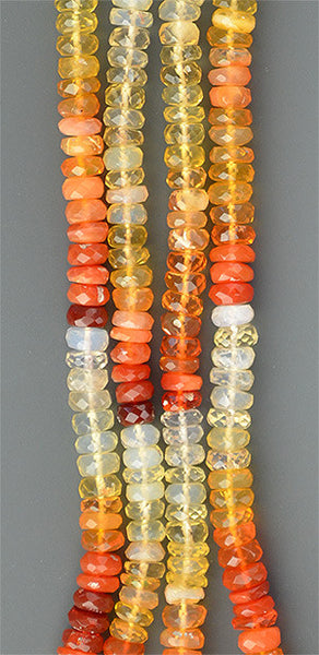 MEXICAN FIREOPAL 2mm High Grade Faceted Gemstone Beads Strand