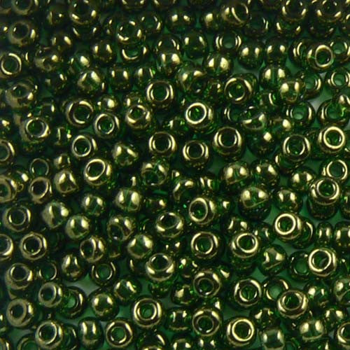 Green Gold Luster Seed Beads (Size 6)