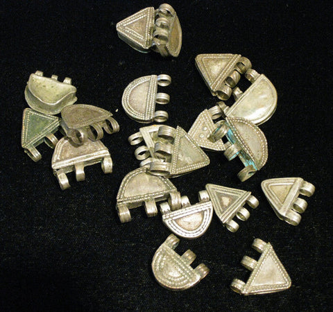 Antique Geometric Silver Beads