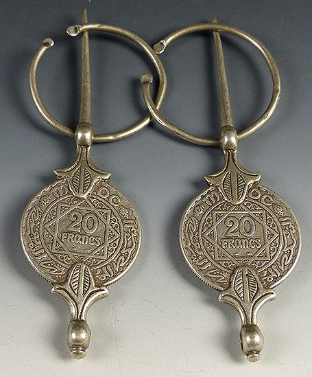 Pair of 20 Franc Silver Coin Fibula