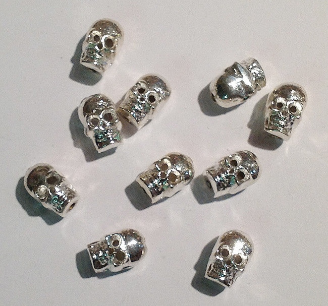 Brass Silver-tone Skulls (loose)