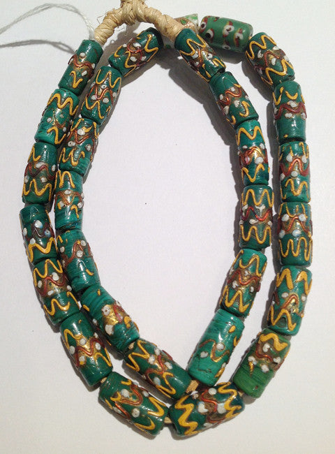 Fancy Green Venetian Bead Strand