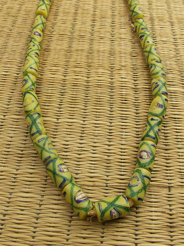 Yellow Trail Decorated Trade Beads