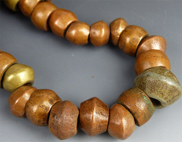 Vintage Metal Beads, Brass Old Style Beads