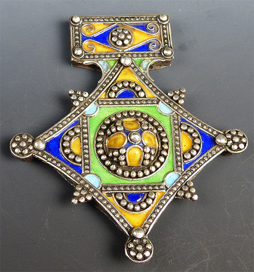 Large Vintage Silver Berber Cross