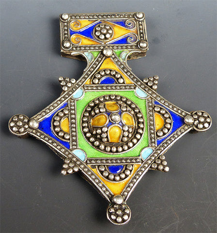 Large Vintage Silver Berber Cross