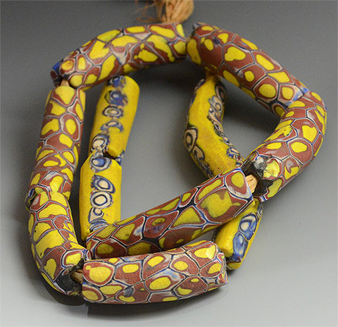 Yellow and Brown Strand of Venetian Elbows