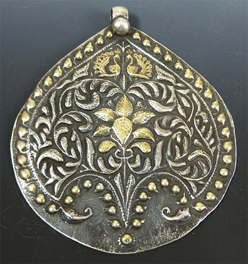 Large Indian Silver and Gold Breastplate