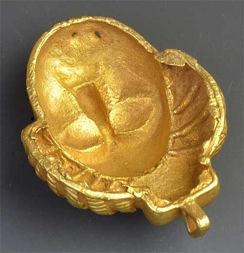 Gold Baule Face Pendant #1