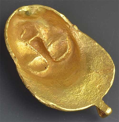 Gold Baule Face Pendant #2