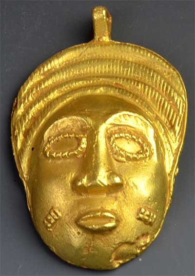 Gold Baule Face Pendant #2