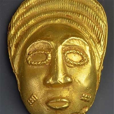 Gold Baule Face Pendant #2