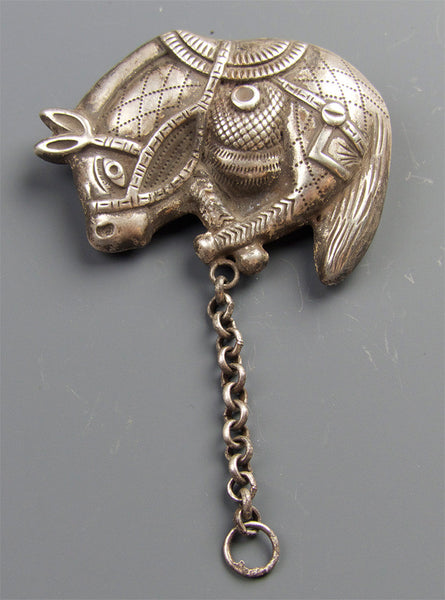 Hmong Tribe Silver Burro Pendant