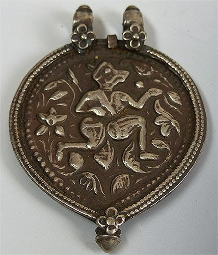 Large Sized Indian Coin Silver Hanuman Pendant