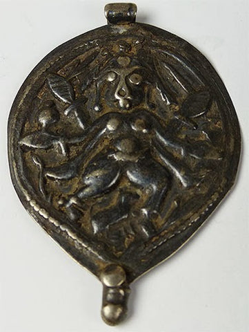 Medium Sized Indian Coin Silver Kali Pendant