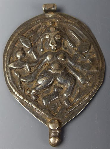 Medium Sized Indian Coin Silver Kali Pendant