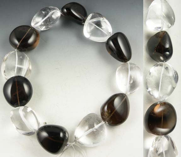 Large Quartz & Smoky Quartz Beads