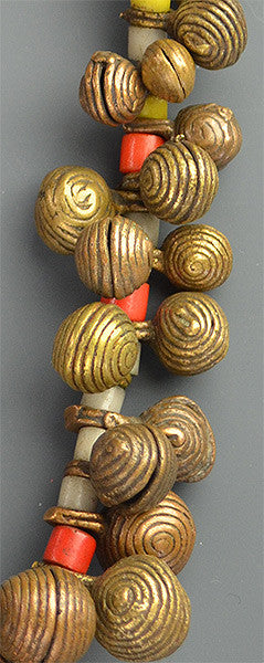 Nigerian Bell & Tile Bead Necklace