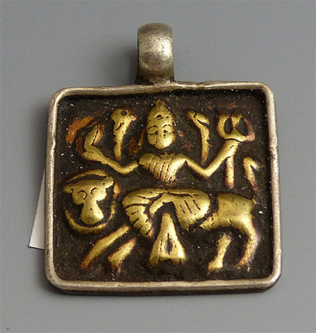 Indian Silver & Brass God Pendant
