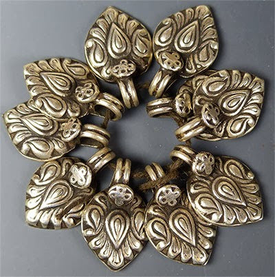 Small Indian Coin Silver Flame Hearts
