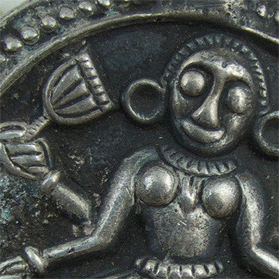 Medium Sized Indian Coin Silver 4-Armed Goddess Pendant