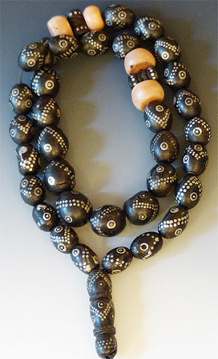 Yemen Black Coral Prayer Necklace 4 beadstore