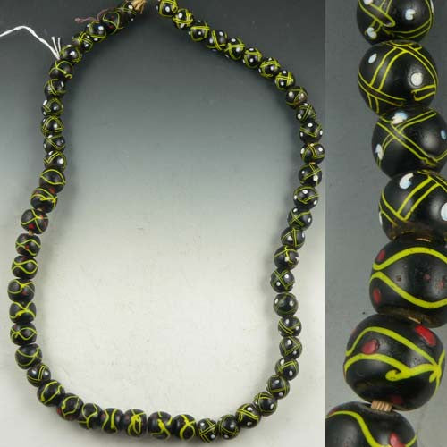 Green & Black African Trade Beads