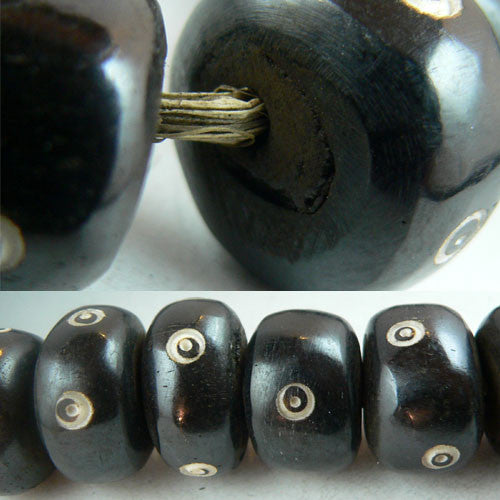 Cow Bone with carved Circles - Dark