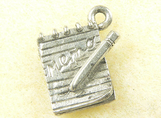 Memo Pad and Pencil Charm