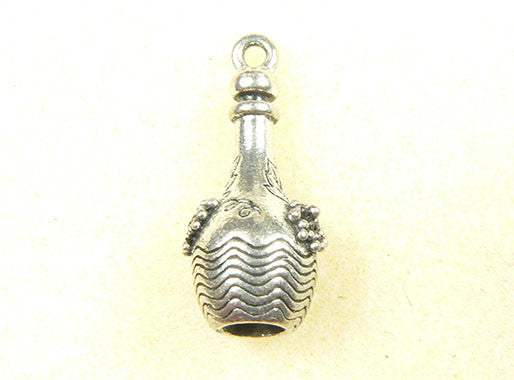 Wine Bottle with Grapes Charm